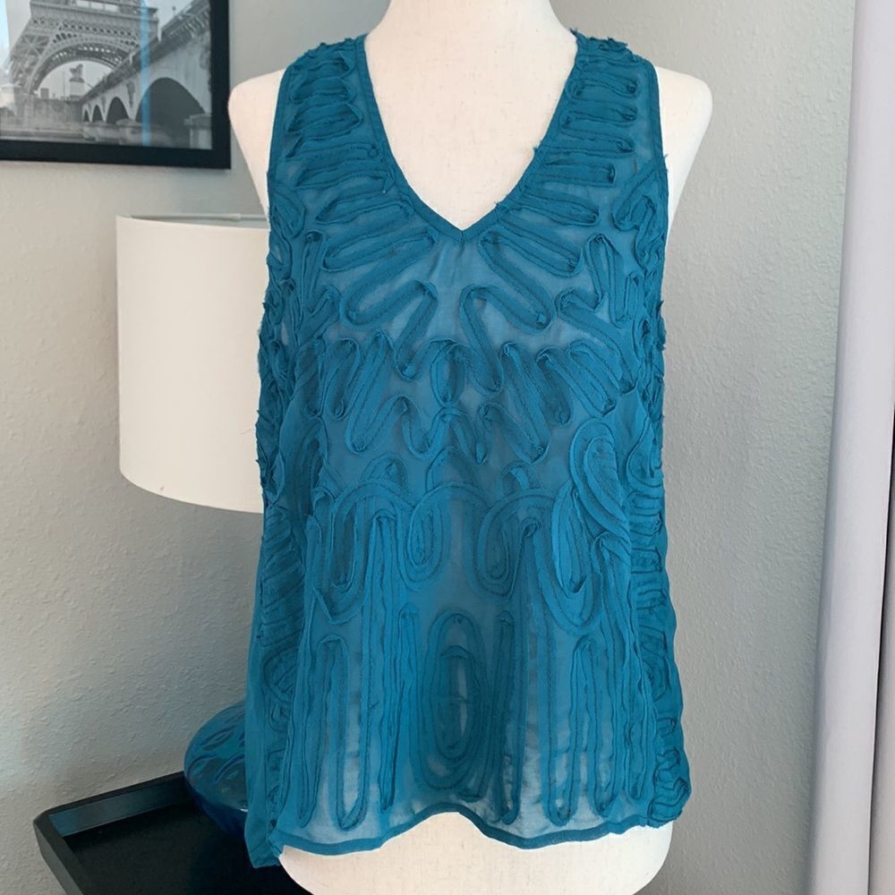 Chandi & Lia Sleeveless sheer blouse sz 1